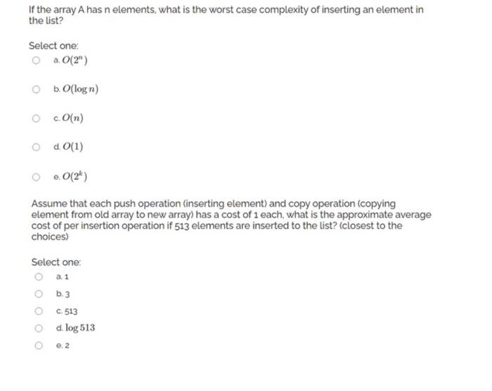 Initially the size of Ais 1. Pushing an element to Lis equivalent