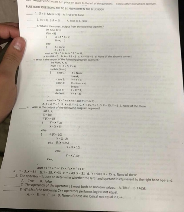  (7 > 9) && (6 !=5) A. True or B. False