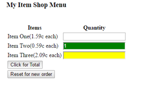 JavaScript: Need help making an order form for a shop I'm having