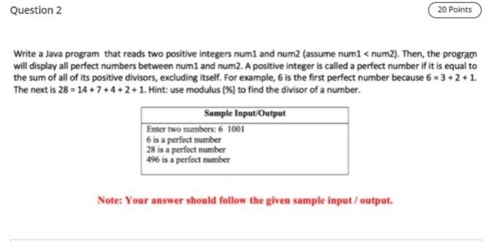 need ans asap Question 2 20 Points Write a Java program that