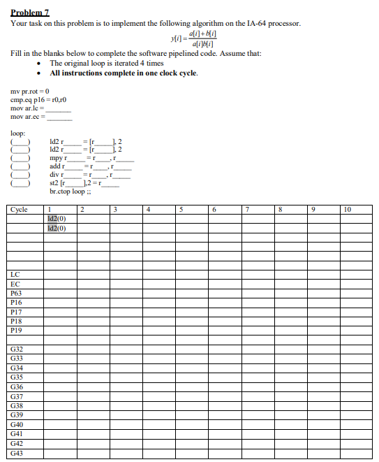  Problem 7 Your task on this problem is to implement the
