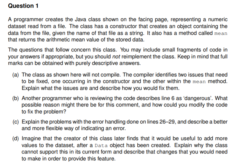 Java programming question (Object oriented programming) Answer FULL question properly for thumbs