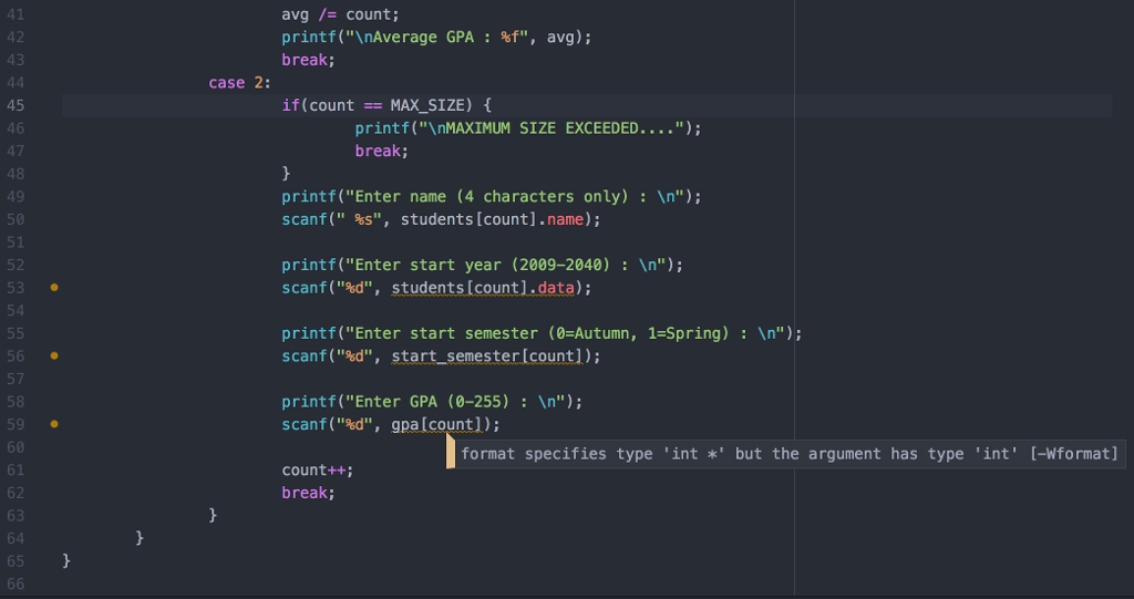 yellow errors are the same for all three. When I try to