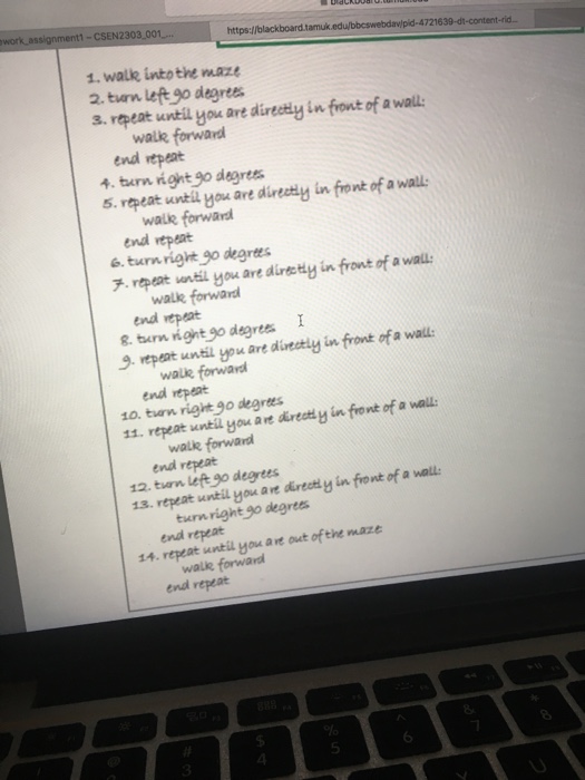 robot) through the maze. Crect the algorithm Robin should end up here