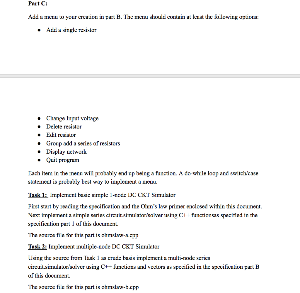 voltage, power, and current through individual resistors. Laboratory Checklist: Review Ohm's law.