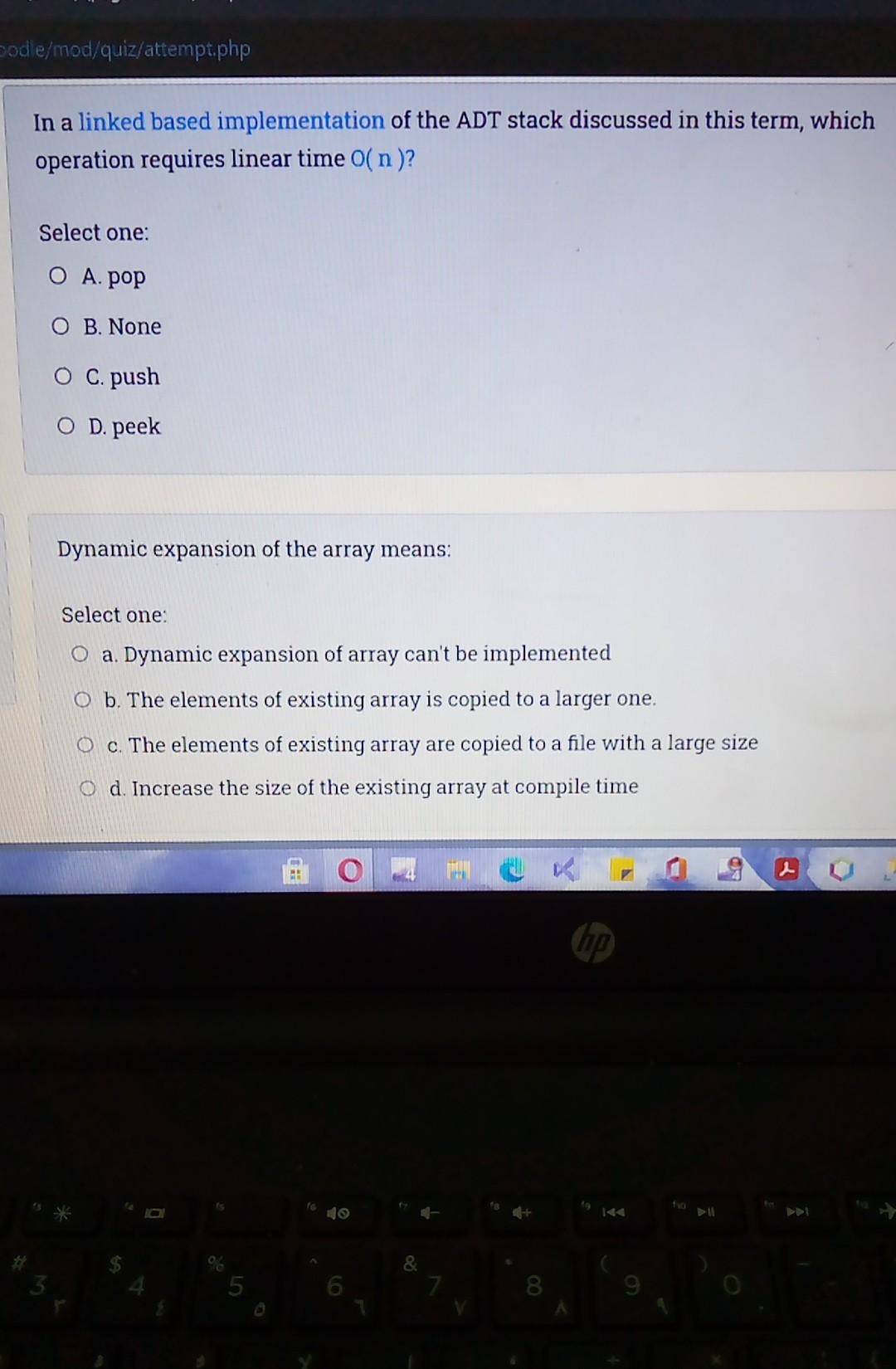 podle/mod/quiz/attempt.php In a linked based implementation of the ADT stack discussed