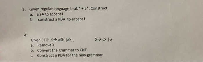  Given regular language Lab" + a". Construct a. a FA to