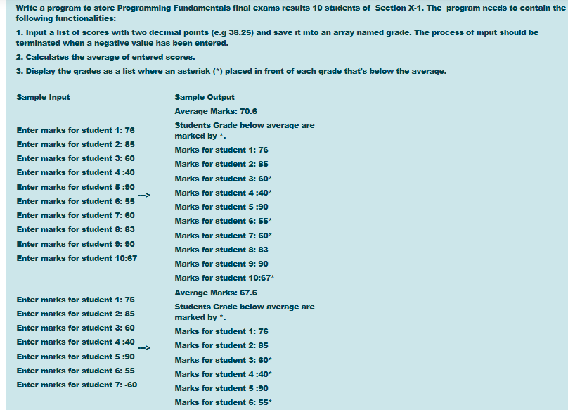  in c language Write a program to store Programming Fundamentals final