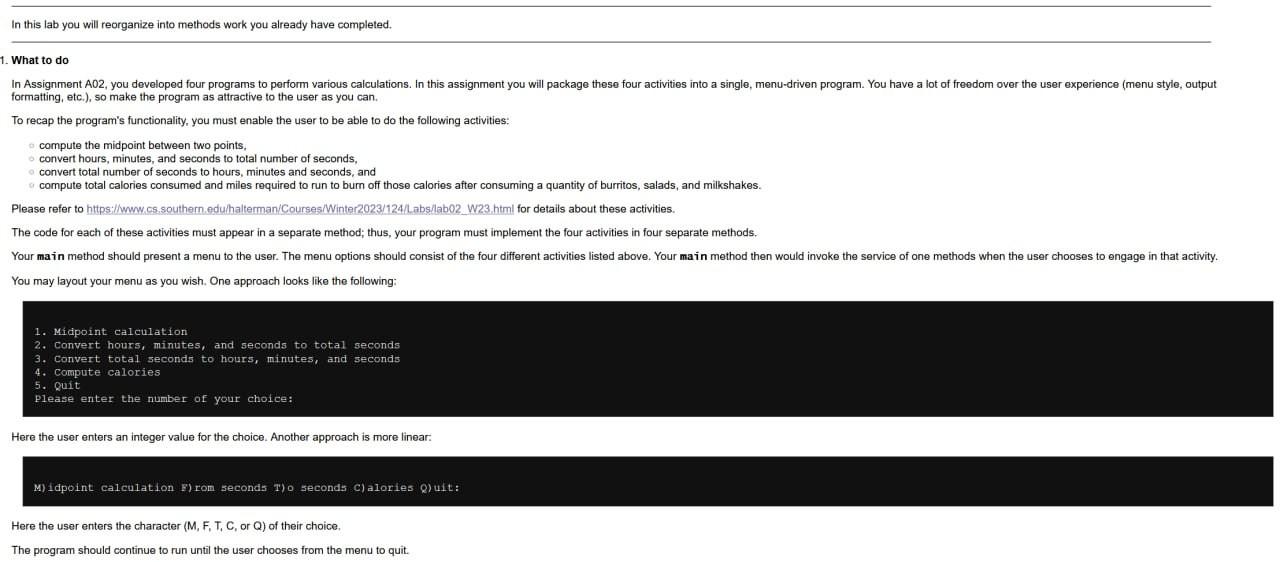 Please help with Java!!! 1. import java.util.Scanner; public class LAB02part1 { public