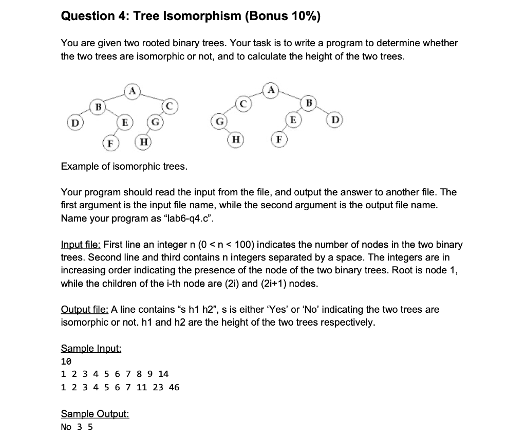 C programming, please use C, and #include only those basic .h files,