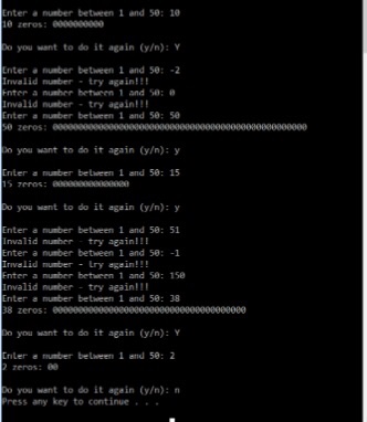 a number from 1 to 50. If the user does not type