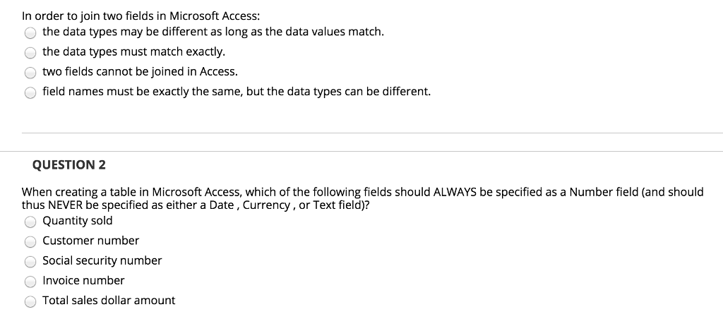  In order to join two fields in Microsoft Access the data