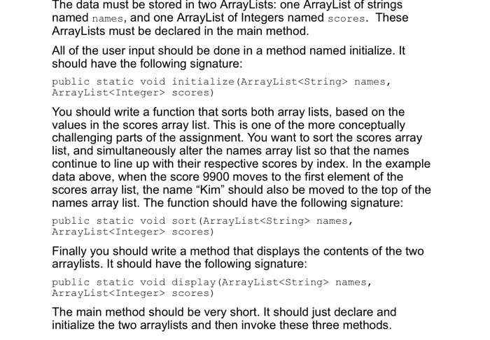 game. The program will ask the user to enter five names, and