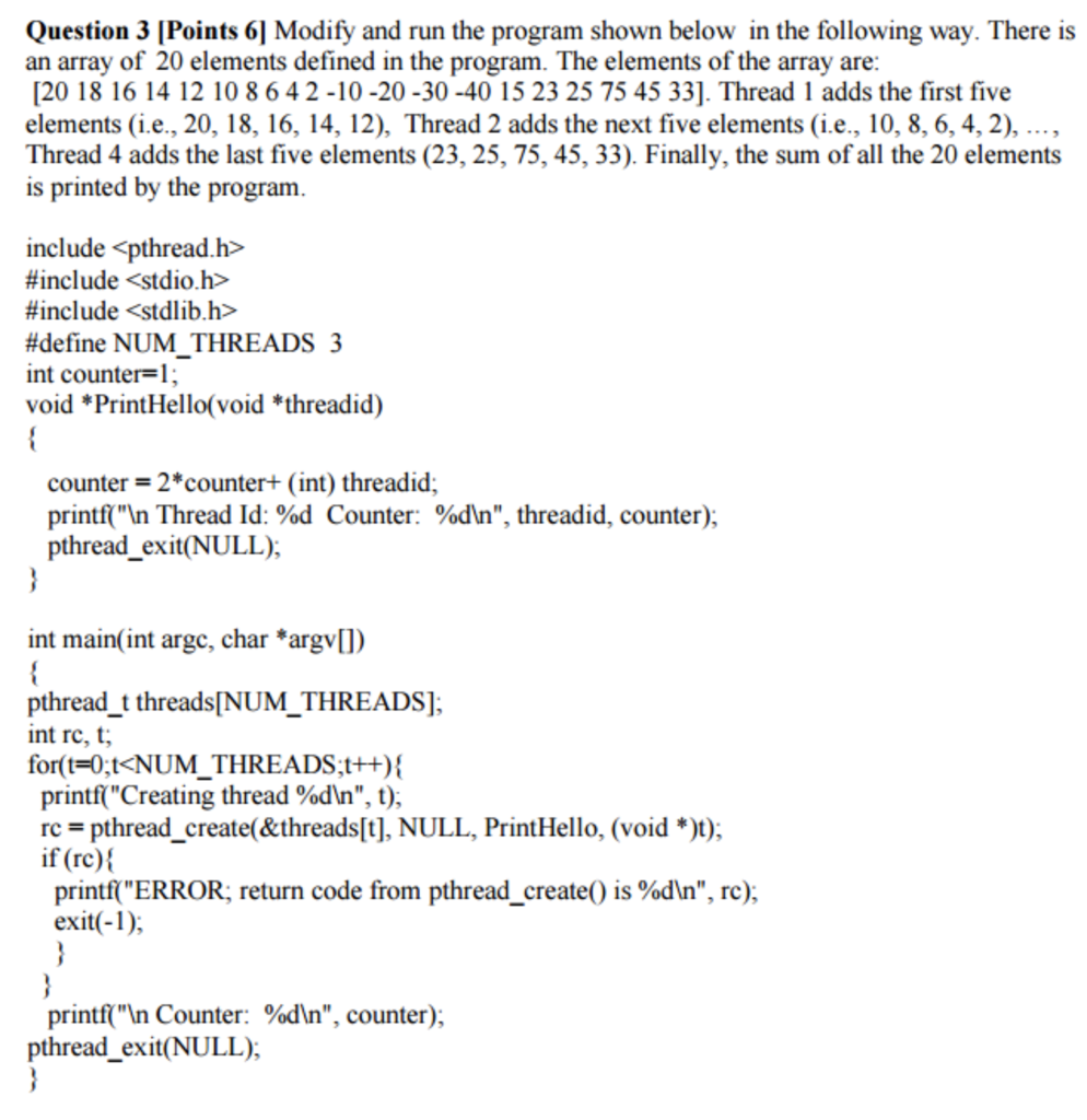  Modify and run the program shown below in the following way.