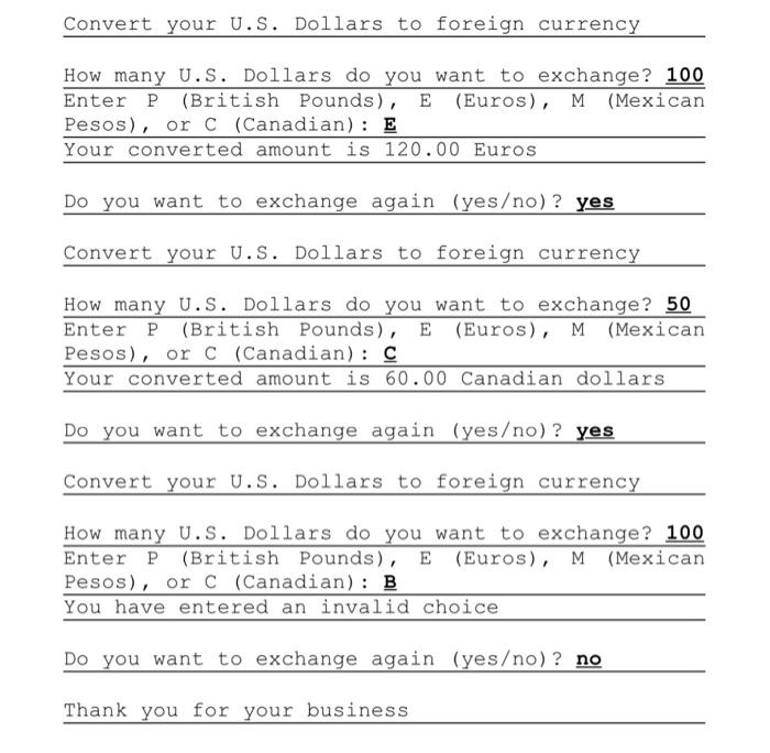  Create a Perl program that will convert money from U.S. dollars