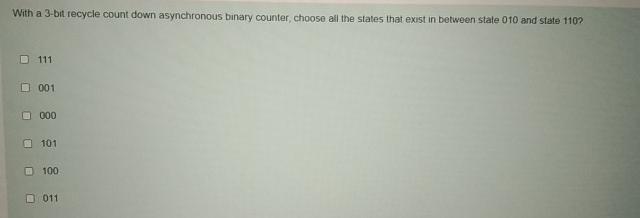  plesseeee i need fastt With a 3-bit recycle count down asynchronous