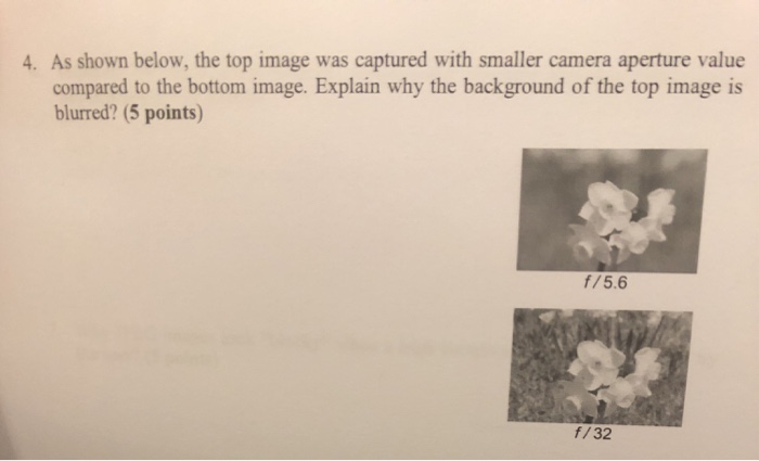  4. As shown below, the top image was captured with smaller