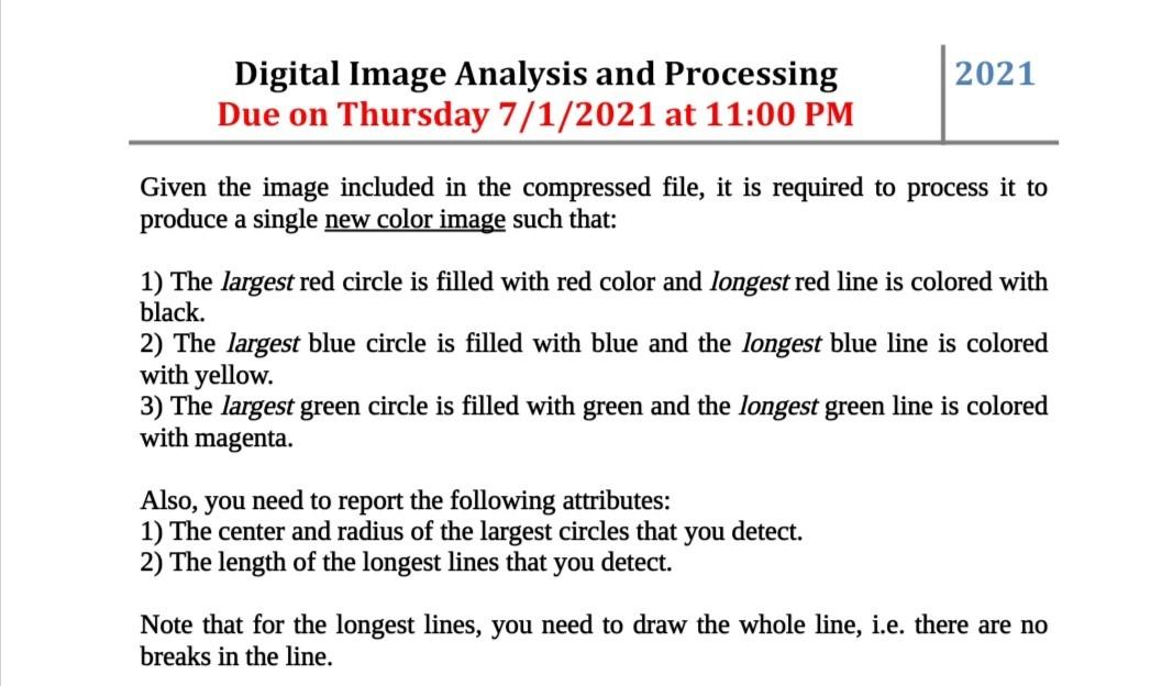  please solve it using matlab 2021 Digital Image Analysis and Processing