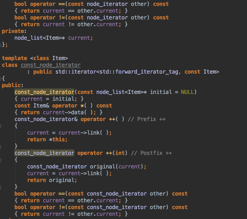 // Provides size.t #include "node_list.h. // Provides the node type, from Figure