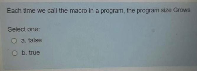  Each time we call the macro in a program, the program