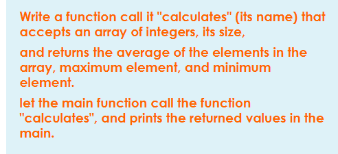  Write a function call it "calculates" (its name) that accepts an