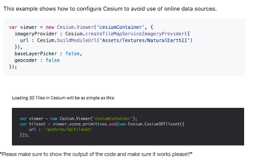 3D globe - while offline in Visual Studios. Within that code, also
