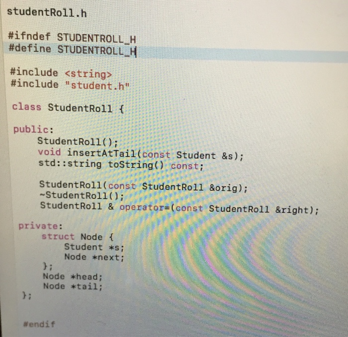  Header file Cpp file (one to work on) Test 02 Test