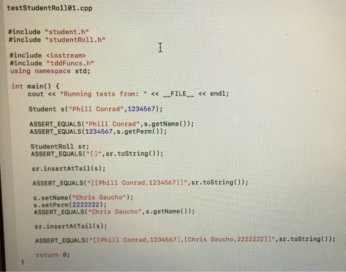 tests pass when the cpp file is complete! Basic c++. And no