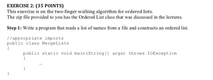  EXERCISE 2: (35 POINTS) This exercise is on the two-finger walking