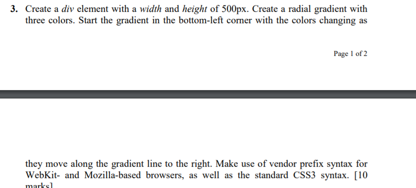  3. Create a div element with a width and height of