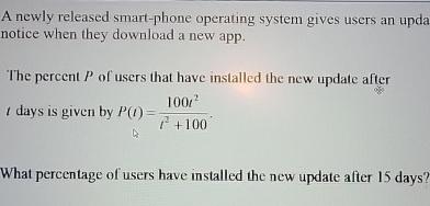 A newly released smart-phone operating system gives users an upda notice