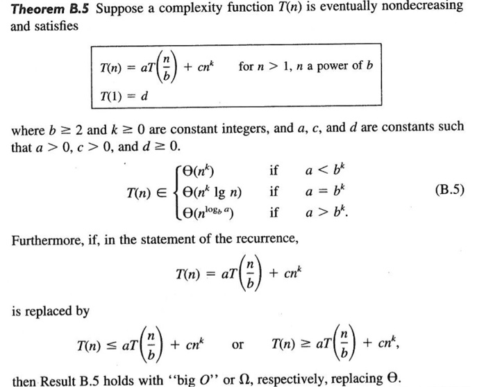 case that T(n) is eventually nondecreasing, use Theorem B.5 to determine the