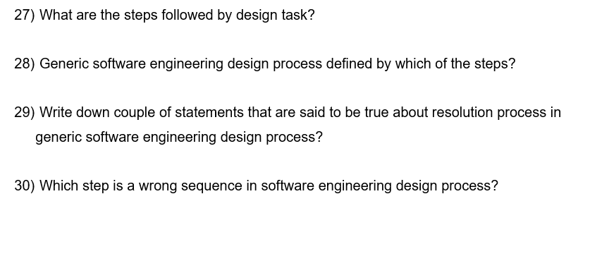 that are commonly used? 25) Write down 2 or 3 statements that