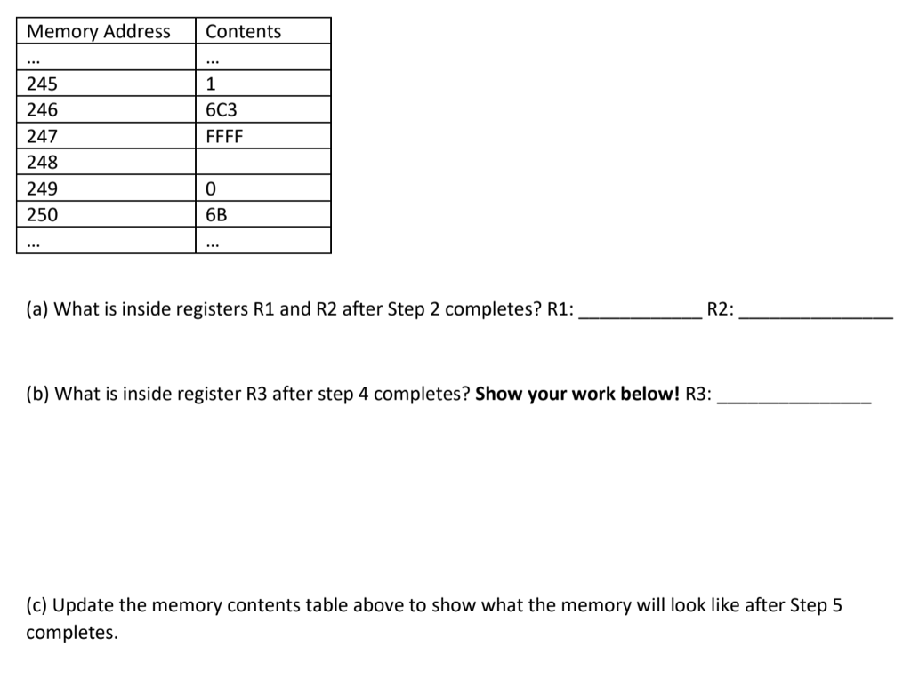 QUESTION 5: You are functioning as the microprocessor. An instruction comes in