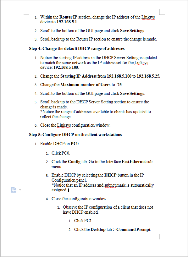 also show step by step, thanks! Configuring DHCP on a Multi-function Device