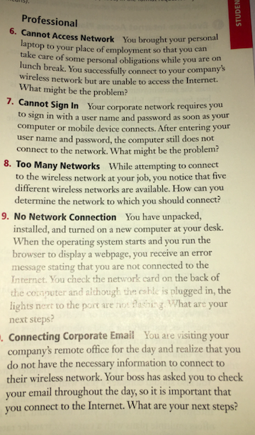 Professional 6. Cannot Access Network You brought your personal take our