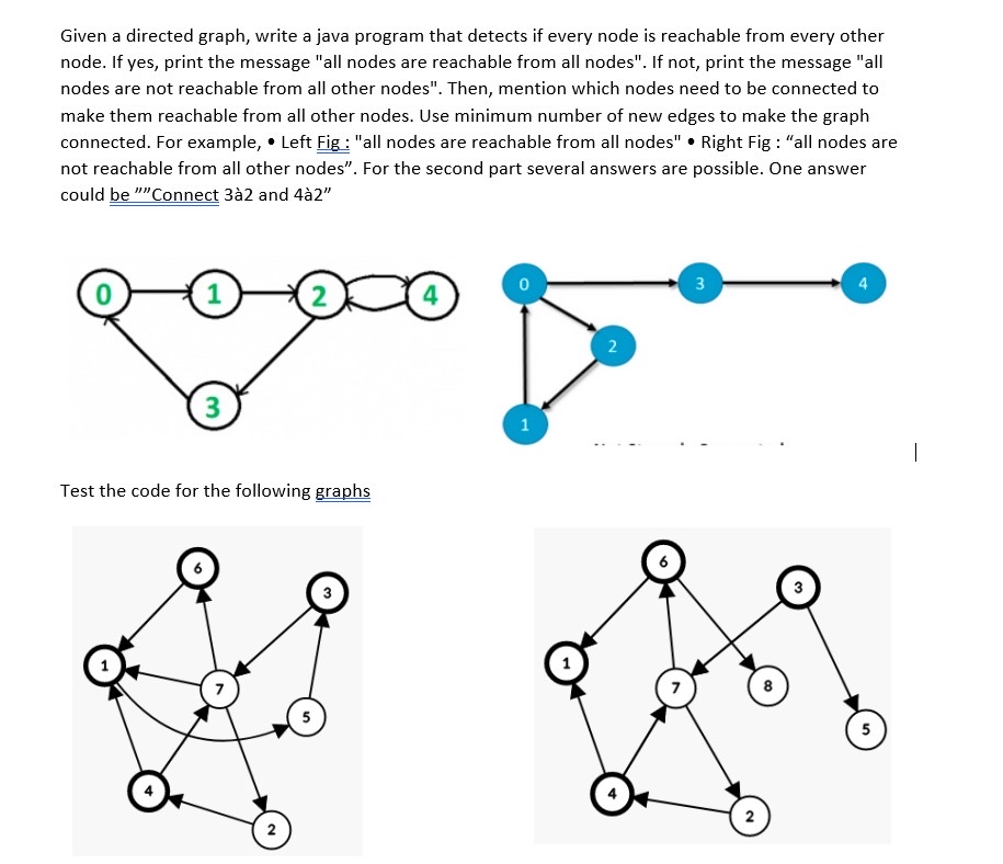  Given a directed graph, write a java program that detects if