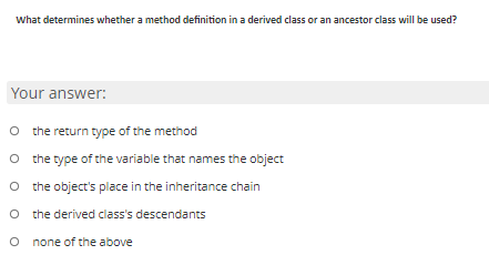 What determines whether a method definition in a derived class or