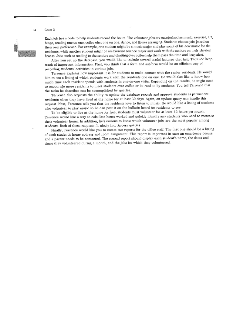 1) Develop a list of the pieces of data that are discussed