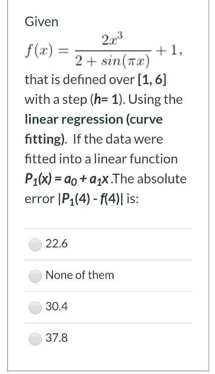 help Given 2x3 f(x) = +1, 2 + sin(Tx) that is