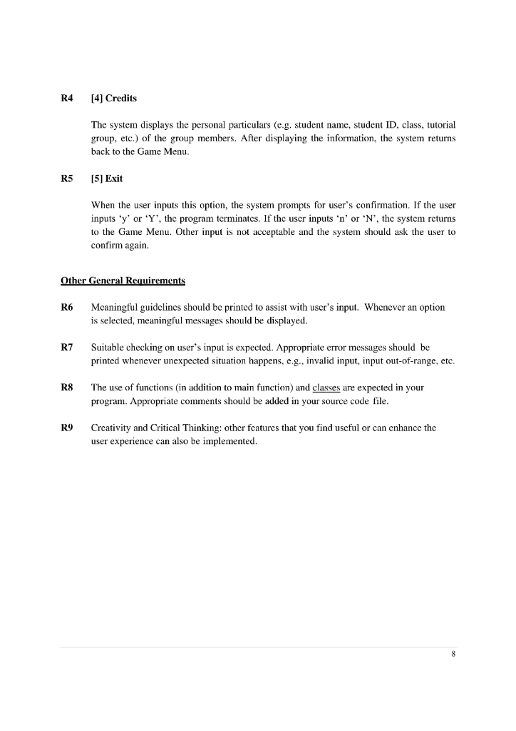 the console should display a welcome message, and then the Game Menu