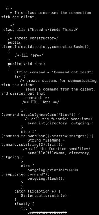 to clients. When a clicnt connects to the server, the server fint