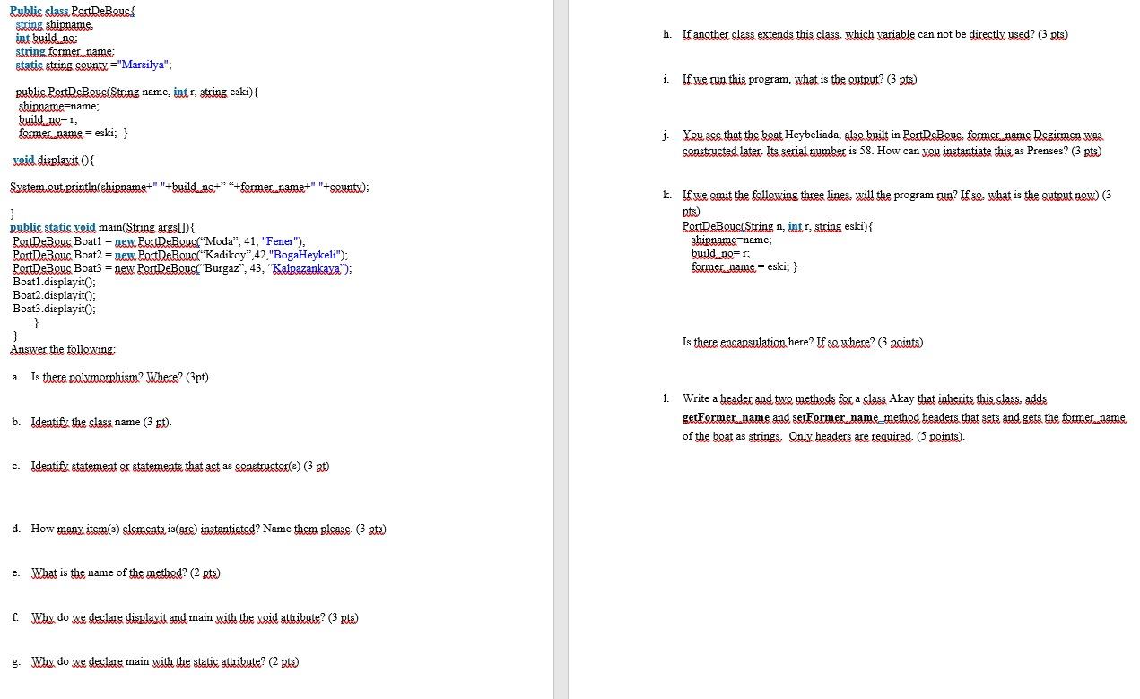 Can you help me solve the questions? With java. I want only