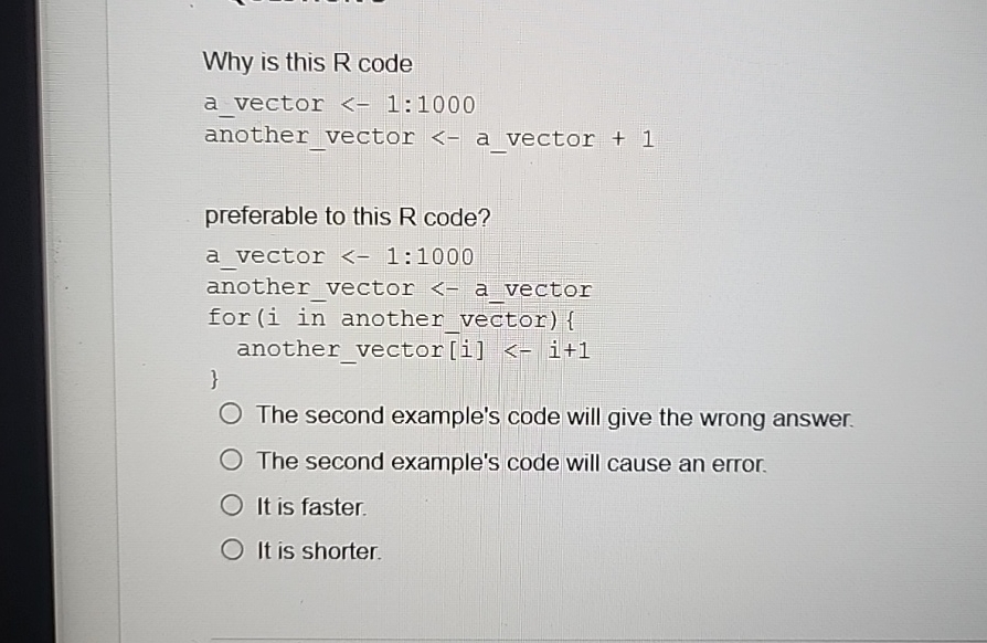 Why is this R code a_vector -1:1000 another_vector - a_vector +1