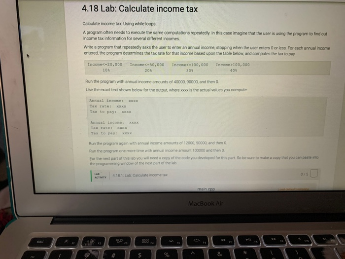 need help in c++here is my code and expected outputs 4.18 Lab:
