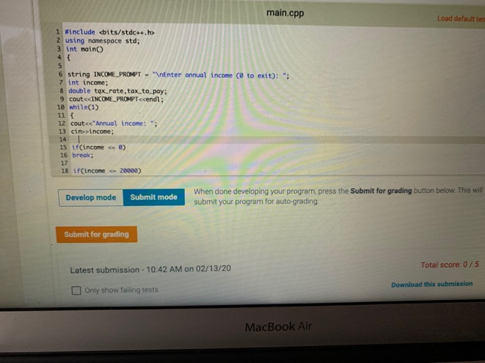 Calculate income tax Calculate income tax Using while loops. A program often