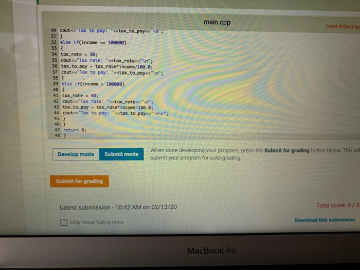the user is using the program to find out income tax information