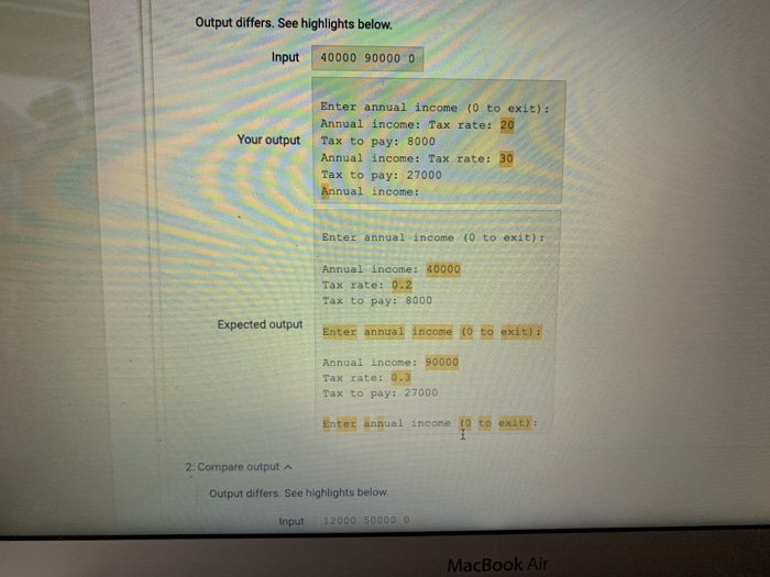 for several different incomes Write a program that repeatedly asks the user