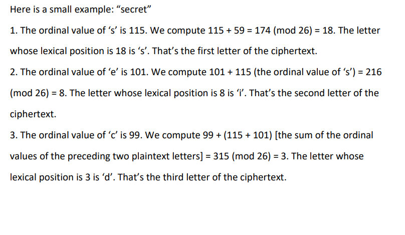 of cyphertext (which is some encrypted English text) to a formal parameter