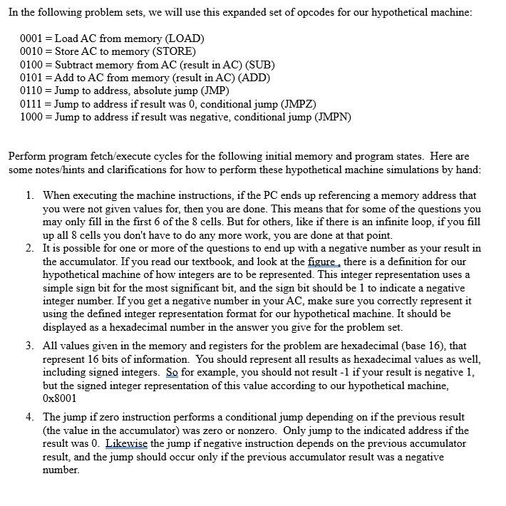  In the following problem sets, we will use this expanded set